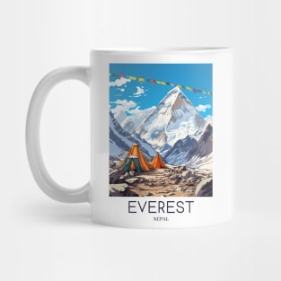 A Pop Art Travel Print of Mount Everest - Nepal Mug